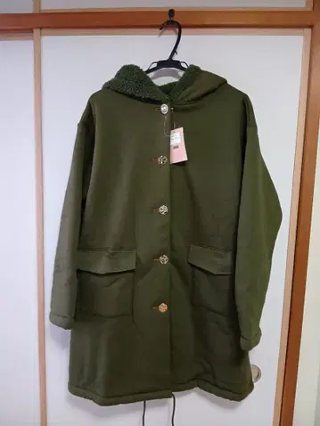 PixieHeart 데님풍 따뜻한 보아 코트