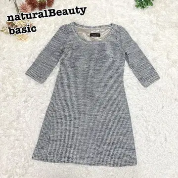 s.1824 [내추럴 뷰티 베이직] 7부 소매 무릎 기장 원피스 깔끔한