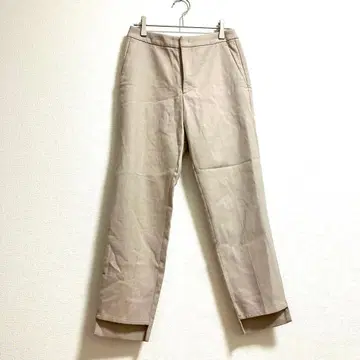 NOBLE 울 혼방 베이지 스텝 헴 팬츠 36