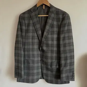 수트 상하의 그레이 계열 체크 무늬 AB5 사이즈