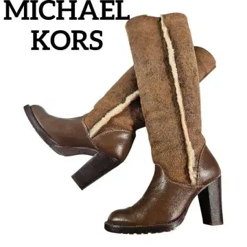 MICHAEL KORS 롱 부츠 천연 가죽 무스탕 브라운 24cm