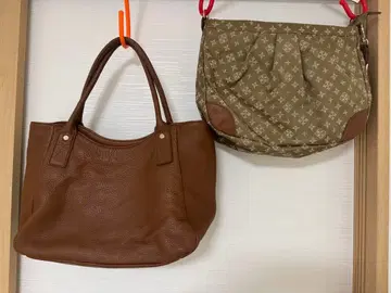 브라운 숄더백 러셋 토트백 대용량