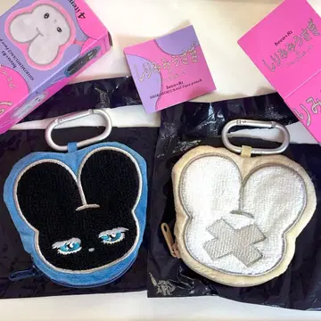 [ 익명 배송 ] 시리미미 토끼 페이스 파우치 시바 벨벳티