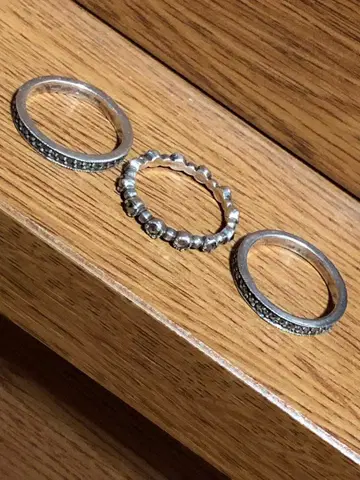 ANNA SUI 안나수이 3연 반지 925 큐빅 12.5호