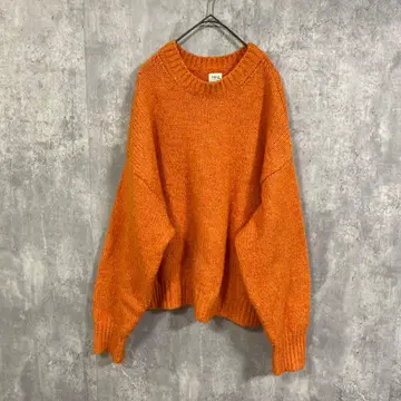Ungrid 컬러 모헤어 혼방 루즈 니트 오렌지 프리 사이즈
