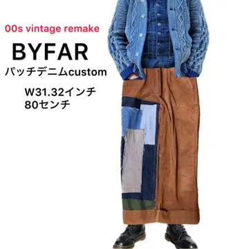00s 리메이크 셀럽 인증 BYFAR 패치 데님 커스텀 W31.2인치