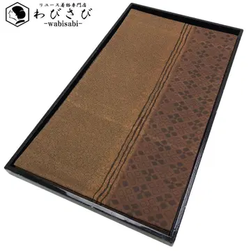 후쿠로 오비 사각 꽃 무늬 세로 줄무늬 지촉색 O-5863