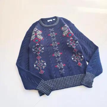 HATHAWAY HOUSE 빈티지 노르딕 스웨터 M 네이비