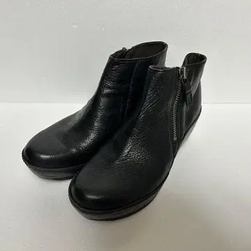 SAYA 사야 사이드 지퍼 숏부츠 가죽 여성용 23.5cm 블랙