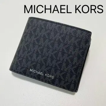 마이클코어스 접이식 지갑 월렛 이단 접이식 시그니처 블랙 가죽