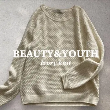 BEAUTY&YOUTH 울 혼방 디자인 편직 풀오버 니트 프리