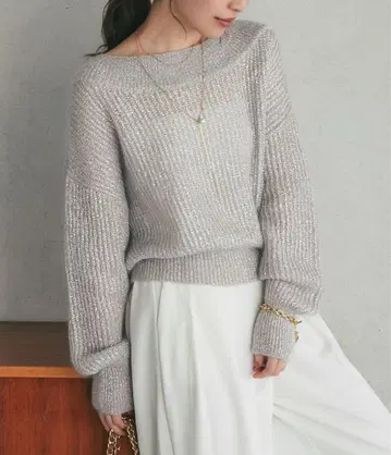 키드모헤어 라메 크롭 니트