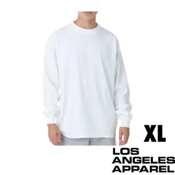 LOS ANGELES APPAREL 롱 슬리브 T셔츠 XL 화이트