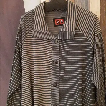 스트라이프 오버 사이즈 자켓