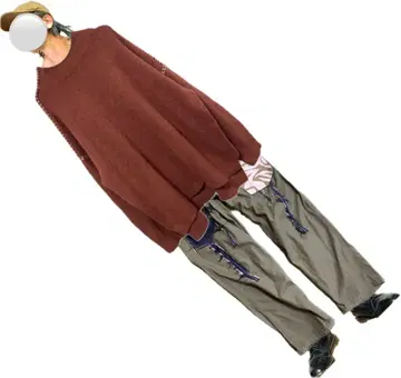 80s one off 두꺼운 half neck stitch 스웨터 F