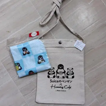 [ 새상품 미사용 ] Suica 펭귄 카페 캠퍼스 사코슈 & 거즈 타월