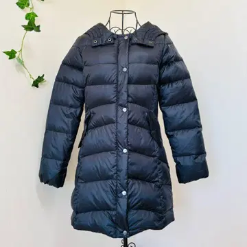 Navy 다운 자켓 블랙 후드 부착 M