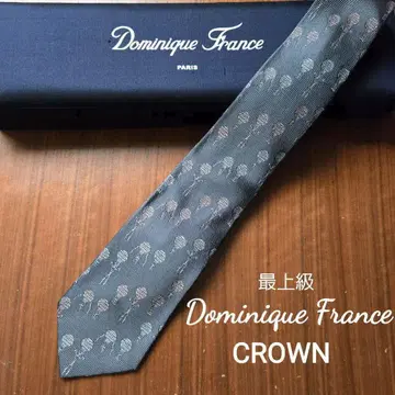 새상품급 Dominique France CROWN 아름다운 넥타이 그레이
