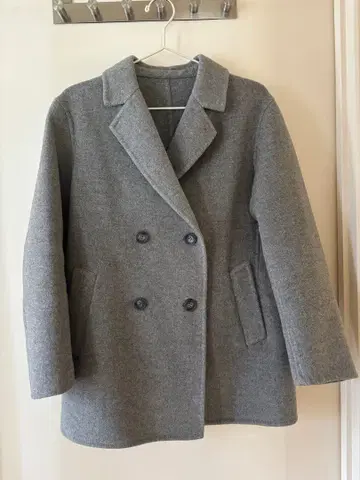 유니클로 더블 페이스 숏코트 그레이