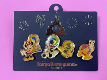 TDL 디즈니랜드 2000년 기념 핀 배지 세트 미키 미니