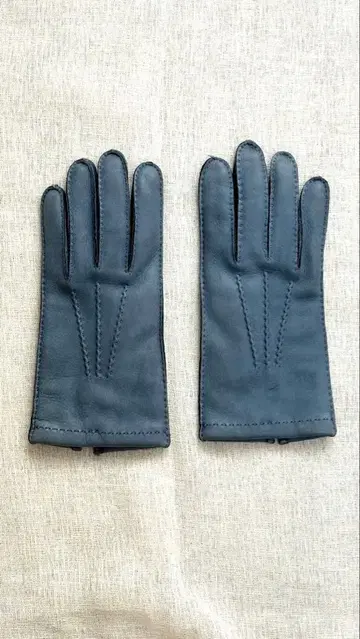 다크 블루 천연 가죽 장갑 M