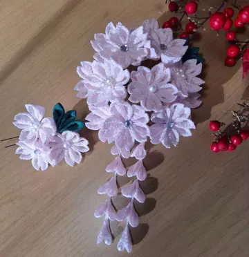 츠마미세이쿠 머리 장식 벚꽃색 벚꽃 성인식 졸업식