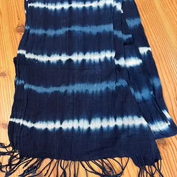 네이비 나염 코튼 스톨