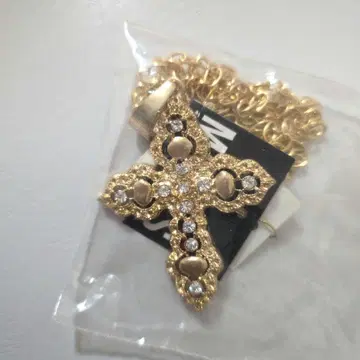 MA*RS 십자가 목걸이 크로스 스톤 GOLD