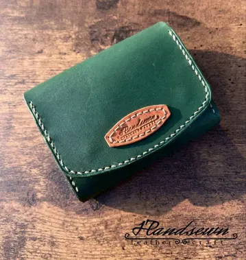핸드메이드 천연 가죽 지폐를 접지 않는 컴팩트 지갑