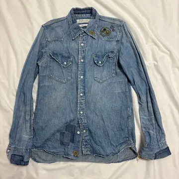 레미레리프 스터드 가공 데님 셔츠