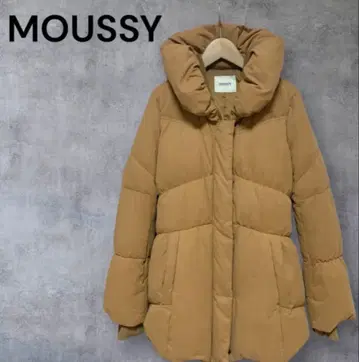 MOUSSY 리브 니트 절개 다운 자켓 S 사이즈 카멜 마우지