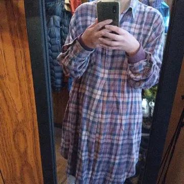 구제 의류 vintage 그랑파샤 플란넬 셔츠 원피스