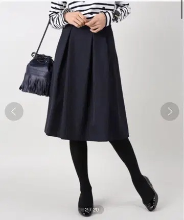 IENA PE 그로그랭 턱 스커트 블랙 36