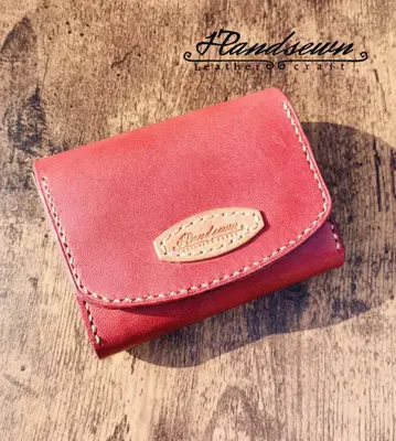 핸드메이드 천연 가죽 지폐를 접지 않는 컴팩트 지갑