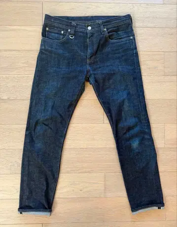 uniform experiment 스트레치 셀비지 데님 슬림 핏