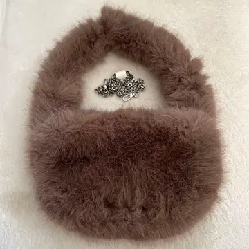 ZARA 인조 모피 백 브라운