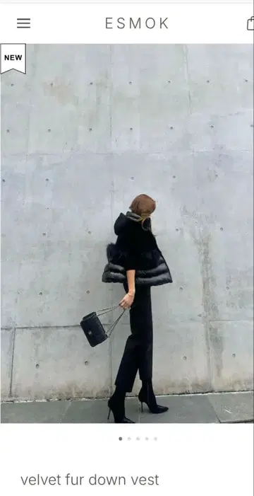 ESMOK 벨벳 퍼 다운 베스트