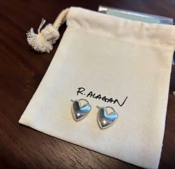 R.Alagan 라라간 Tiny puffy heart hoops 실버