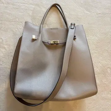 그레이 가죽 토트백