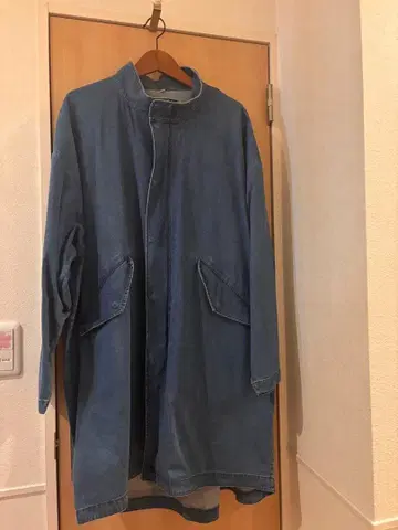 MUJI Labo 스트레치 라이트 온스 데님 스탠드 카라 코트 무인양품