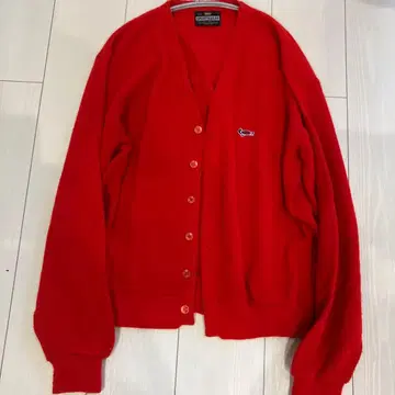 구제 니트 가디건 SPORTS WEAR 레드 유리스