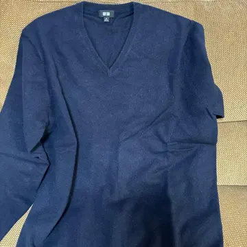 네이비 V넥 스웨터 XL