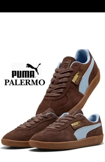 [ PUMA ] PALERMO 브라운/라이트 블루 스니커즈