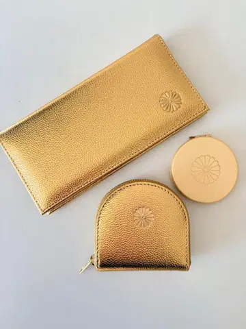[당일 발송/3세트] 황거 장지갑 천연 가죽 골드 금/동전 지갑/거울