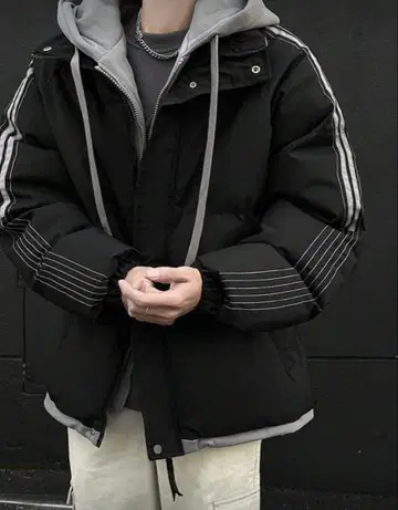 오버 사이즈 블랙 다운 자켓