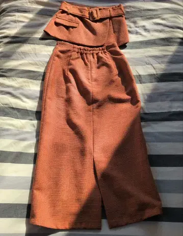 오렌지 타이트 스커트 S/M 사이즈