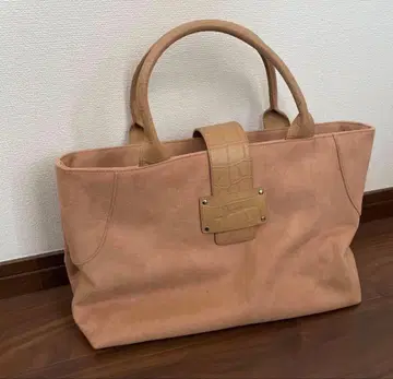 HAMANO 베이지 스웨이드 토트백