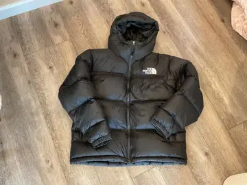 The North Face 블랙 다운 자켓 눕시후디