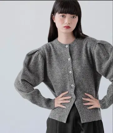 yuw 울 캐시미어 퍼프 가디건