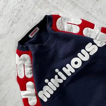 miki house 빅 로고 맨투맨 트레이닝복 남성용 약간 작음 네이비